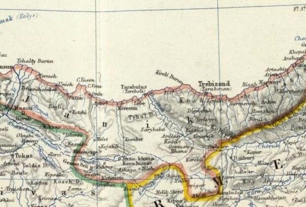 1861 map of the eastern Black Sea and Transcaucasia