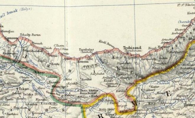 1861 map of the eastern Black Sea and Transcaucasia