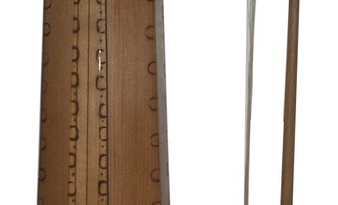 A three-stringed Black Sea kemence lying beside its bow